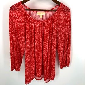 Michael Kors floral print 3/4 sleeve top